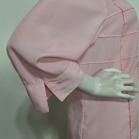 Kathy Che Pink Preppy Coquette 3/4 Sleeve Button Down Shirt Plus Size 14/16W - Picture 5 of 14